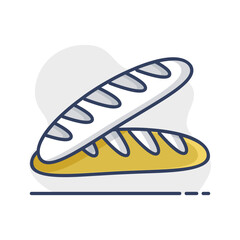 Two Fresh French Baguette Loaves Icon