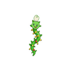 Fototapeta premium cartoon green ivy vine wrapped in lights climbing