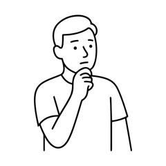 line icon hand on chin vector on a white background
Vector line icon on a white background