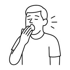 line icon man yawning vector on a white background
Vector line icon on a white background