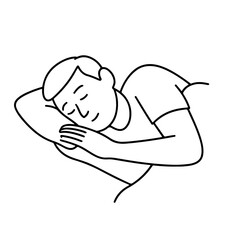 line icon man sleeping vector on a white background
Vector line icon on a white background
