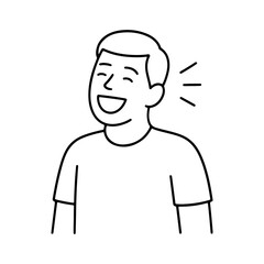 line icon man laughing vector on a white background
Vector line icon on a white background