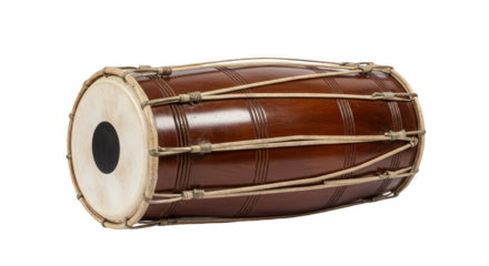 Indian Traditional dholak  isolated on white transparent background, PNG 