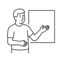 line icon person presenting vector on a white background
Vector line icon on a white background