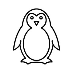 Naklejka premium Simple outline illustration of a cute penguin 