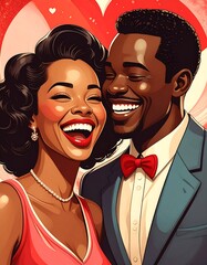Joyful couple, vintage style