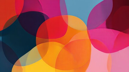 Vibrant, overlapping shapes form dynamic compositions. A blend of bright colors evokes energy and movement, reflecting modern design aesthetics