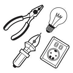 Creative idea generation and problem solving tools including pliers lightbulb fountain pen and electrical outlet