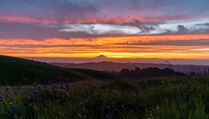 Sunrise over a mountain range