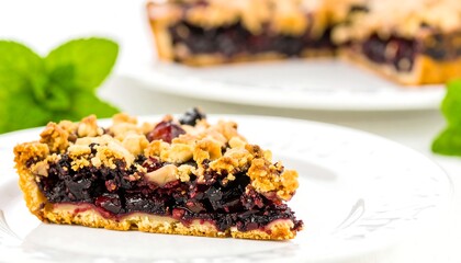 Close-up of a sliced fruit pie
