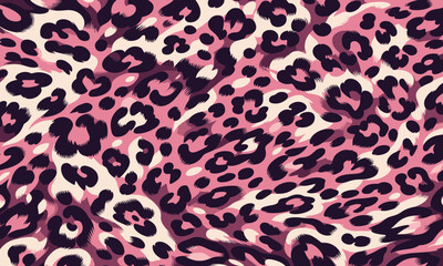 Decorative pink leopard fur texture background with exotic animal skin, excellent for textile projects, wallpaper, and camouflage.