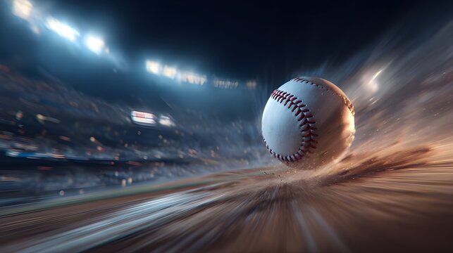 Experience the intensity: a baseball hurtling through the air in stunning slow motion.