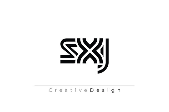 SXJ Creative Unique Modern Letter Logo Design