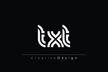 TXT Creative Unique Modern Letter Logo Design