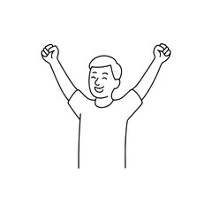 line icon person is happy vector on a white background
Vector line icon on a white background
