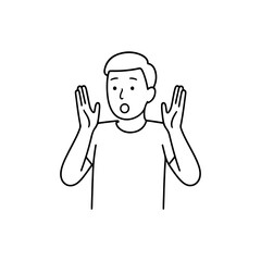 line icon man is surprised vector on a white background
Vector line icon on a white background