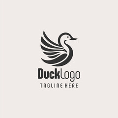 Fototapeta premium Unique Modern Duck Logo Design