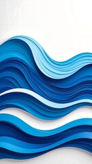 Fototapeta premium Abstract wavy blue paper shapes