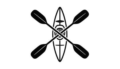 Kayak with paddles, top view