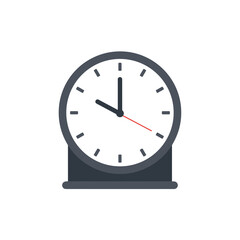 Minimalist desk clock in monochrome style in black, white, and red colors for time management and office decor