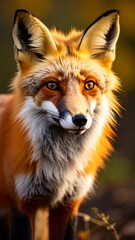 Fototapeta premium Close-up portrait of a vibrant red fox