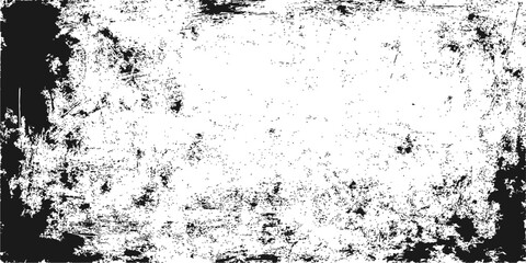 An abstract black-and-white grunge background with a vintage texture and a dirty ink pattern illustration for your design needs