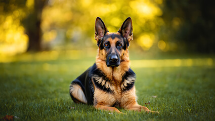 German Shepherd puppy, German Shepherd Dog Close Up Portrait Outdoors