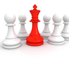 Red King Among White Pieces