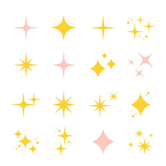 Hand drawn sparkling star collection for festive and decorative designs