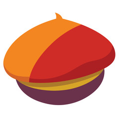 Illustration of a colorful beret hat for artists painters and creatives in vector format