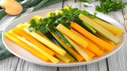 Delicious Blanched Carrots, Leeks and Celery Sticks