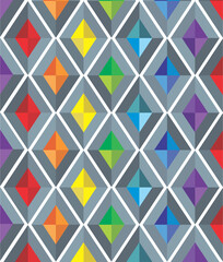Geometric rainbow diamond grid