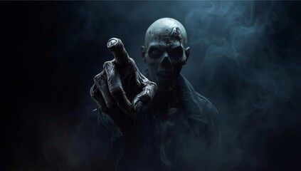 Atmospheric scene of a female figure in black, surrounded by smoke and shadows, evoking mystery, night, and dark fantasy vibes.