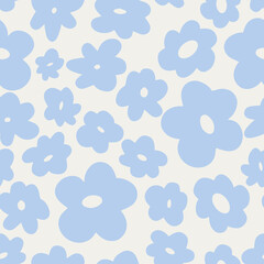 Playful Pastel Blue Floral Pattern