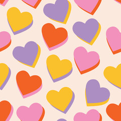 Playful Retro Hearts Pattern