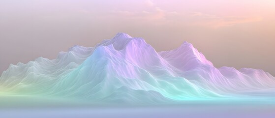 Dreamlike Pastel Mountainscape,  Soft Hues, Abstract Landscape