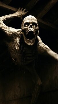 Skeletal Screaming Fiend, vertical video