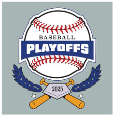 A baseball logo featuring the playoffs.