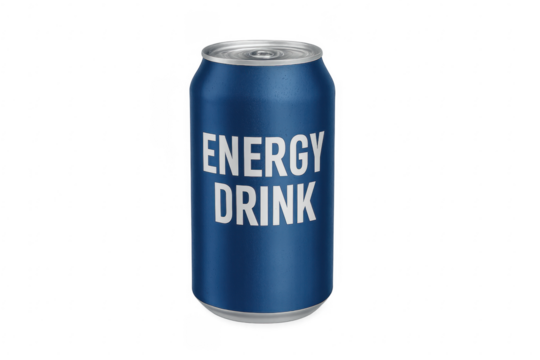 Blue energy drink can with transparent background - Powered by Adobe