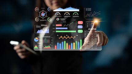 An advanced financial and business performance data dashboard. A professional interface for deep analysis of stock, product, and company metrics. Motif