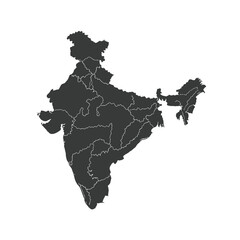 Obraz premium A detailed outline map displaying the geographic shape of india