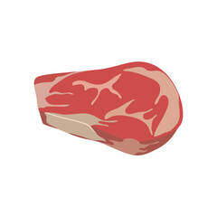 Raw beef steak. Vector illustration.
