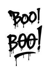 Spooky season is here with dripping black "Boo!" text for Halloween celebrations and haunted houses