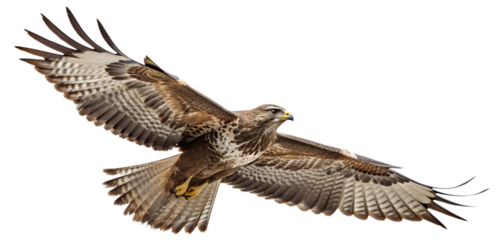 Buzzard PNG – Realistic Flying Raptor on Transparent Background