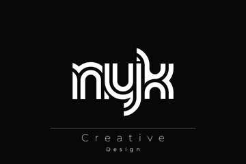 Naklejka premium NYK Creative Unique Modern Letter Logo Design