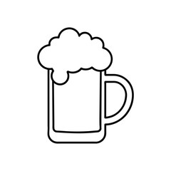 Beer Mug With Frothy Foam Top Transparent Background