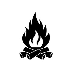 Campfire Flames Logs Glowing Transparent Background