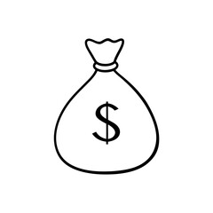Cartoon Money Bag Dollar Sign Transparent Background