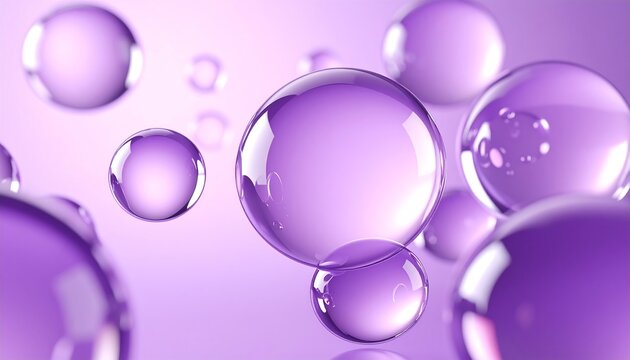 Abstract ethereal spheres of translucent purple