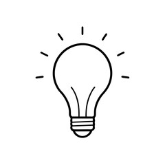 Glowing Light Bulb Idea Symbol Icon Transparent Background